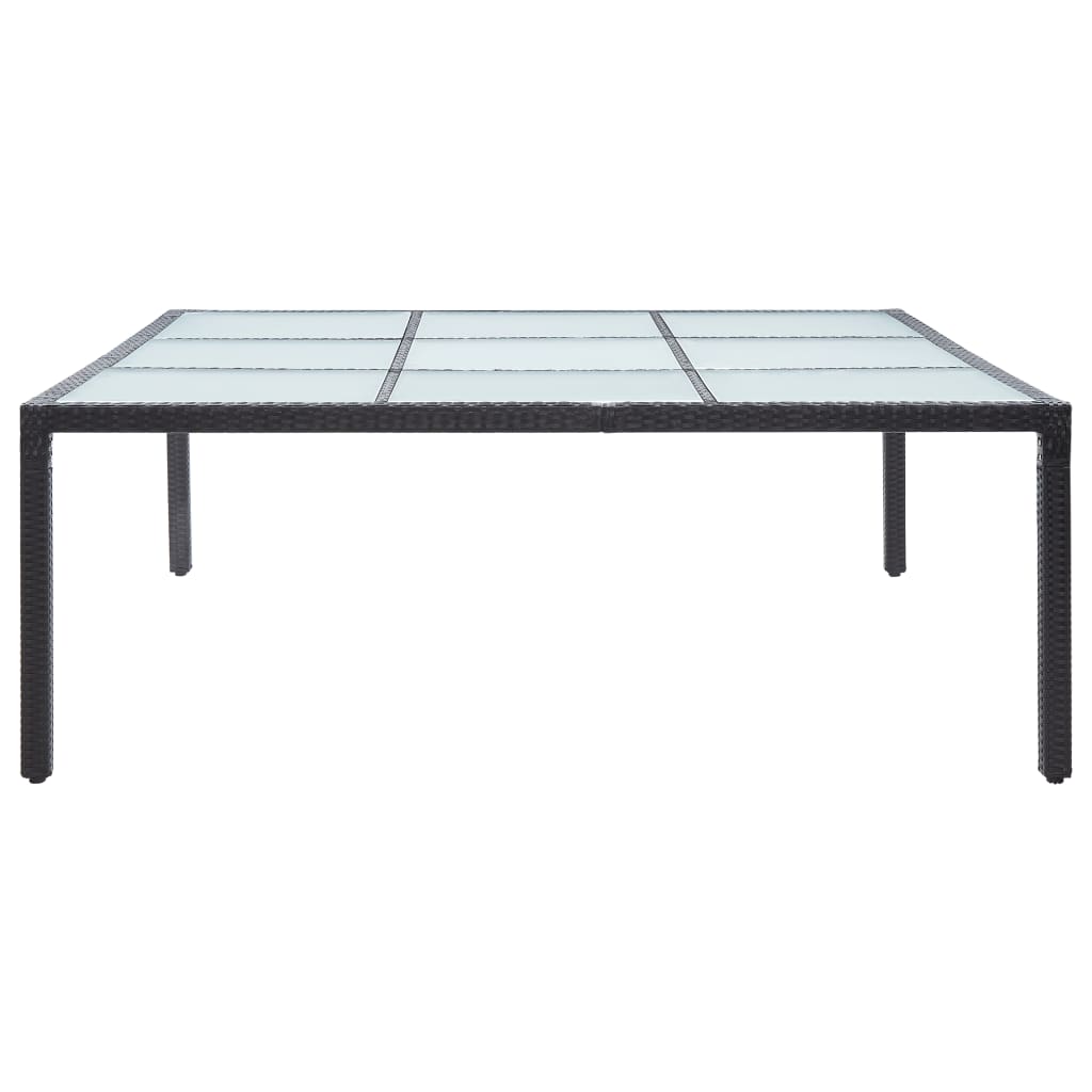 vidaXL Trädgårdsbord svart 200x200x74 cm konstrotting