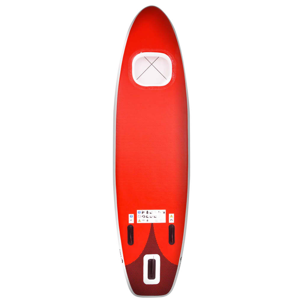 vidaXL Upplåsbar SUP-bräda set röd 360x81x10 cm