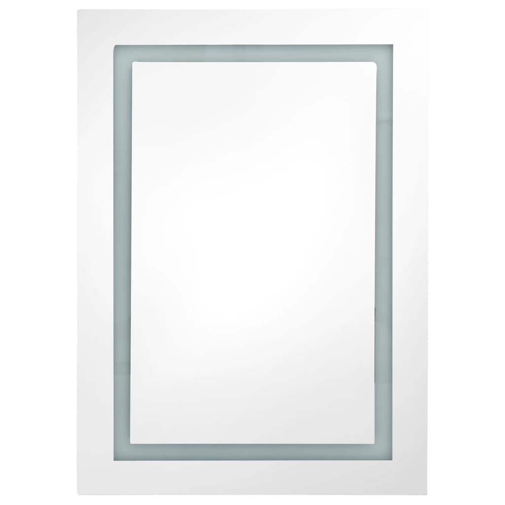 vidaXL Spegelskåp med LED grå 50x13x70 cm