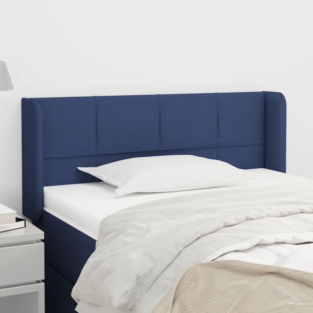 vidaXL Sänggavel med kanter blå 93x16x78/88 cm tyg