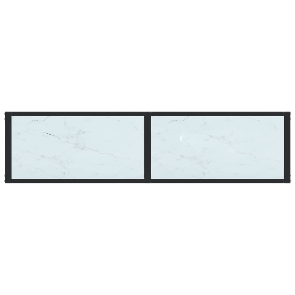 vidaXL Konsolbord vit marmor 140x35x75,5 cm härdat glas