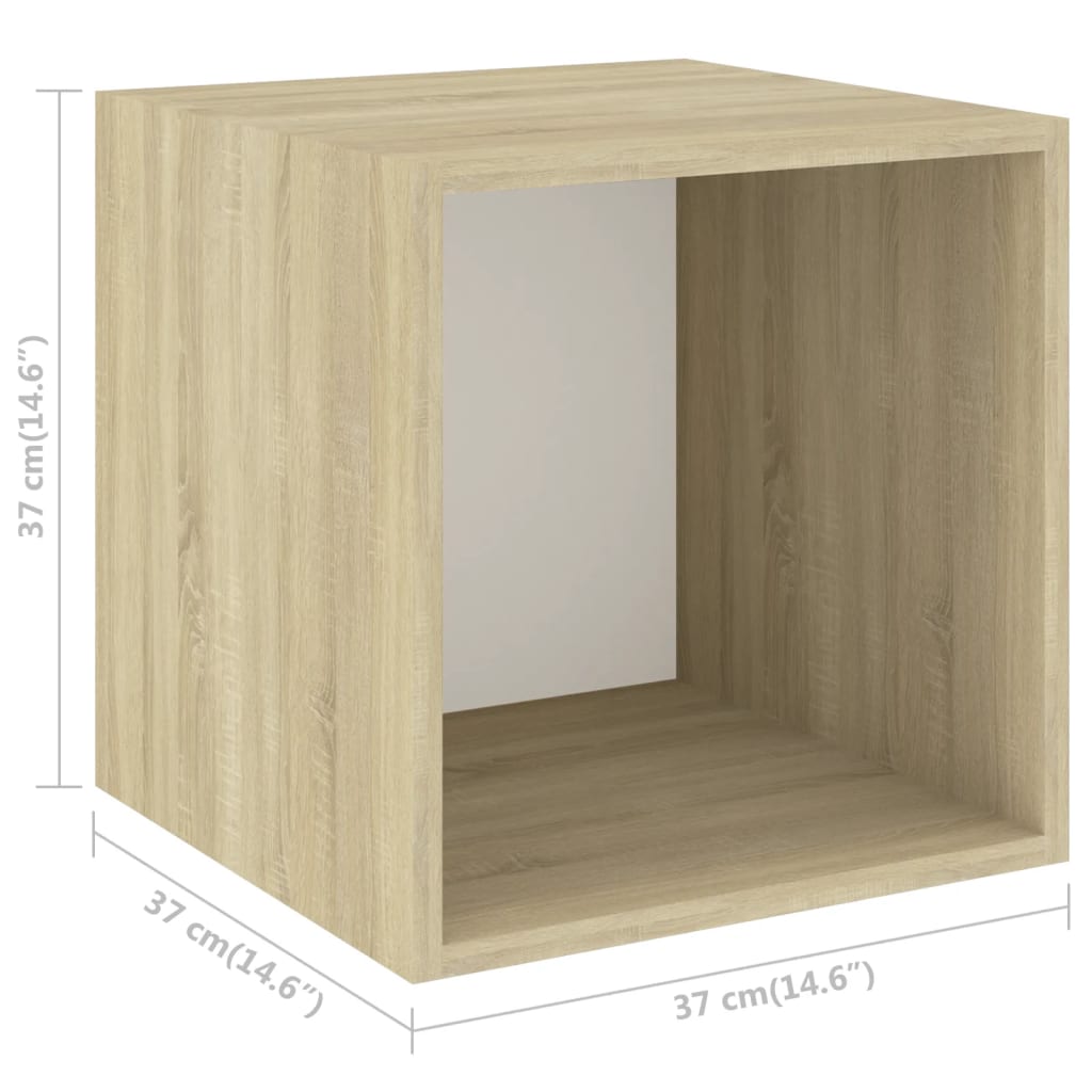 vidaXL TV-skåp 2 delar vit och sonoma-ek konstruerat trä