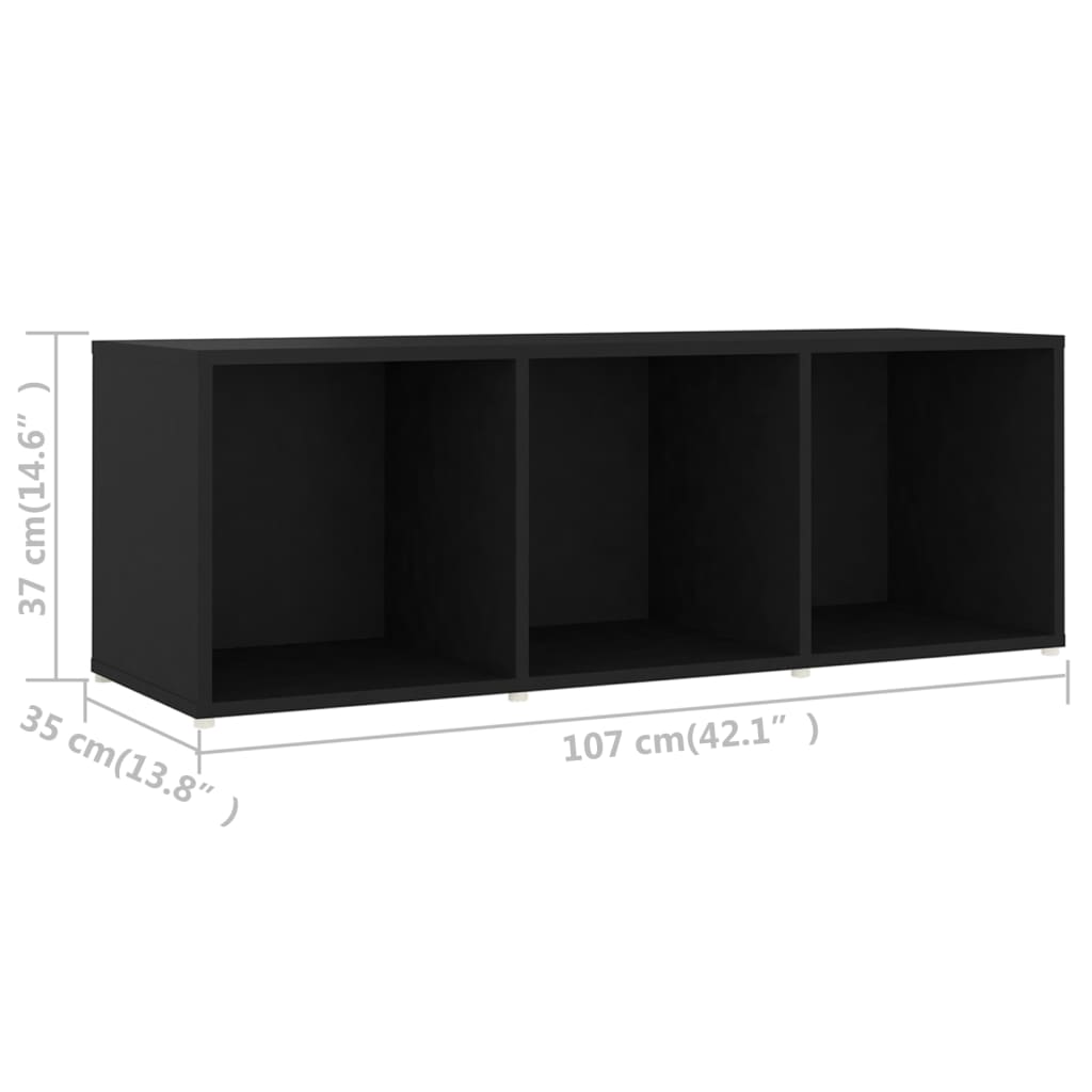 vidaXL TV-skåp 3 delar svart 107x35x37 cm konstruerat trä
