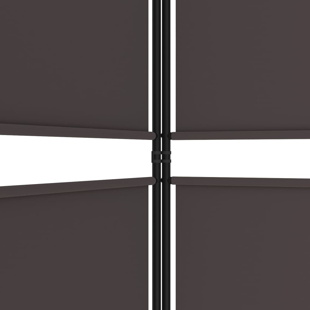vidaXL Rumsavdelare 5 paneler brun 250x180 cm tyg