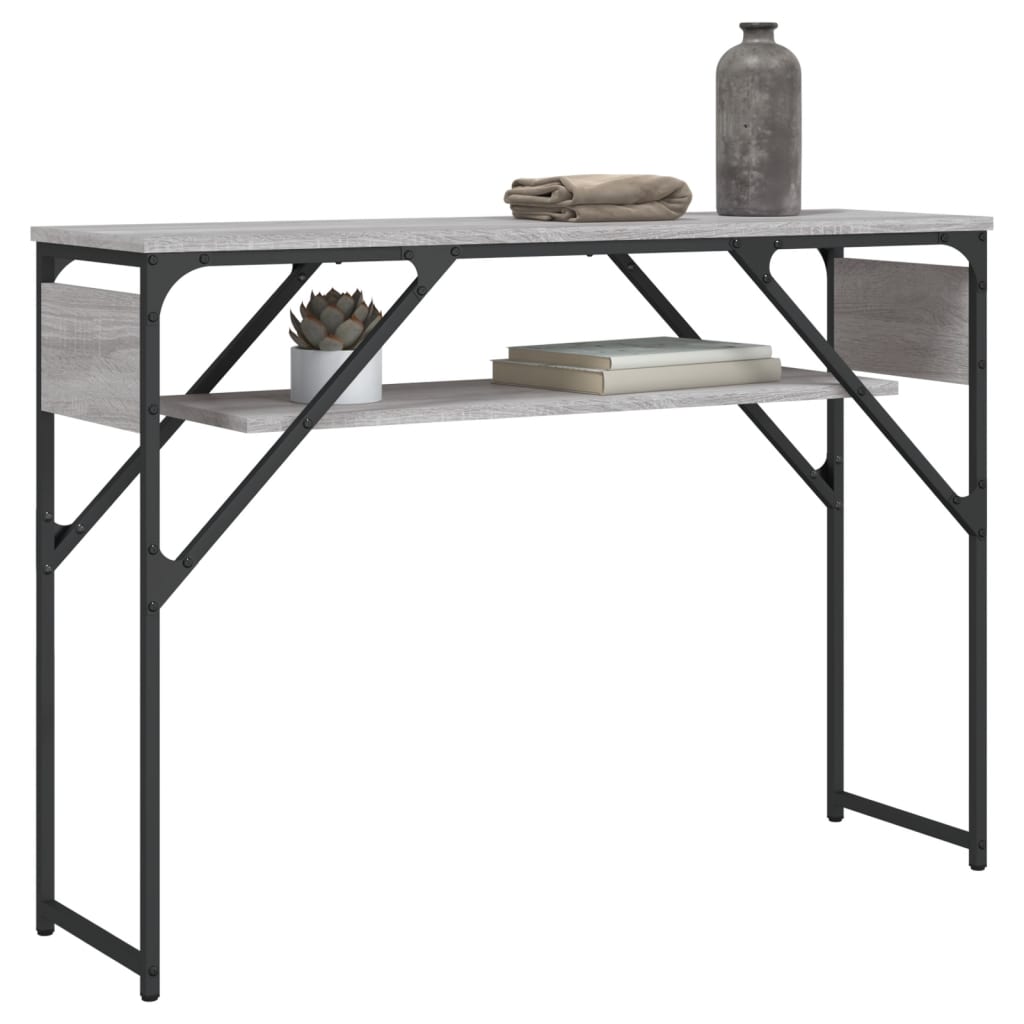 vidaXL Avlastningsbord med hylla grå sonoma 105x30x75 cm