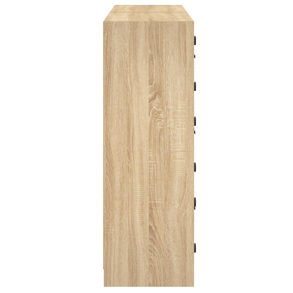 vidaXL Bokhylla med dörrar sonoma-ek 136x37x109 cm konstruerat trä