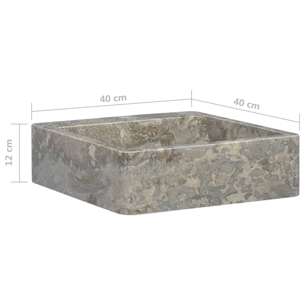 vidaXL Handfat grå 40x40x12 cm marmor
