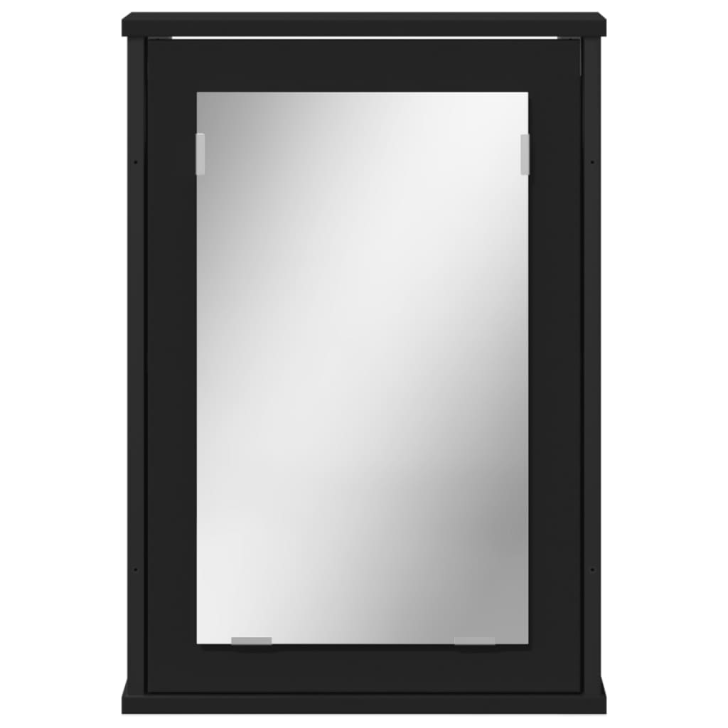 vidaXL Spegelskåp för badrum svart 42x12x60 cm konstruerat trä