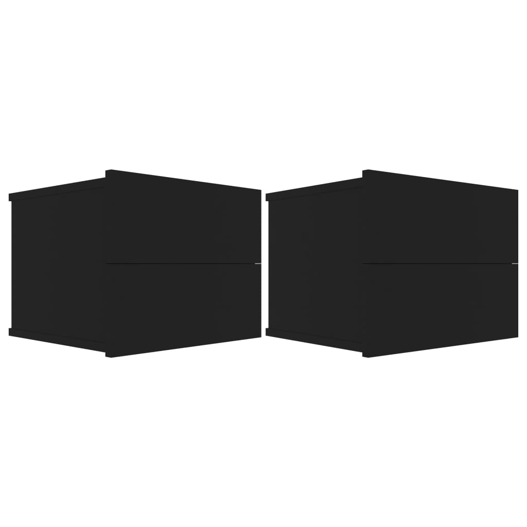 vidaXL Sängbord 2 st svart 40x30x30 cm spånskiva