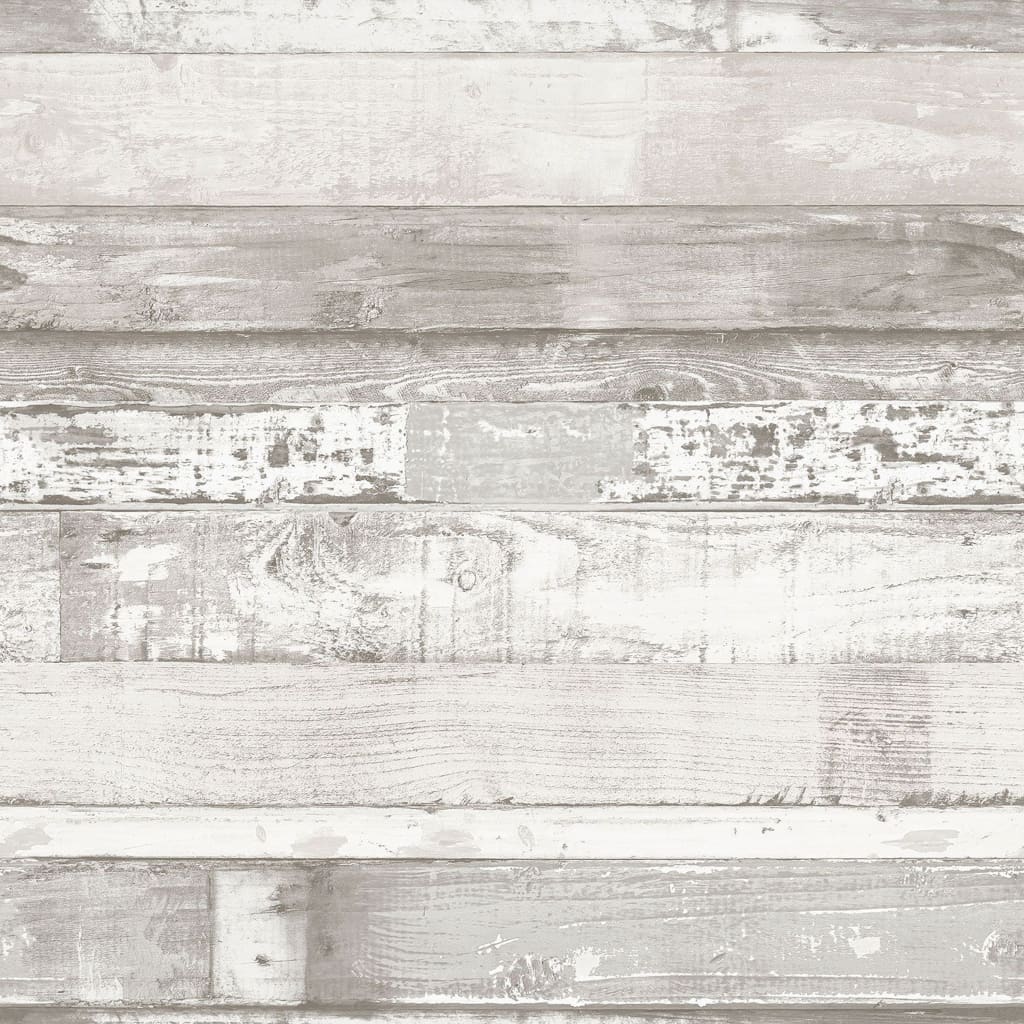 Homestyle Tapet Wood benvit och grå