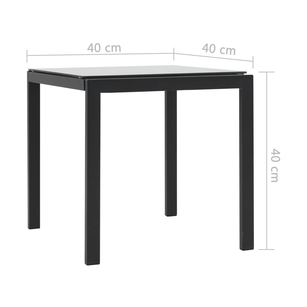 vidaXL Solsängar 2 st med bord konstrotting och textilene svart