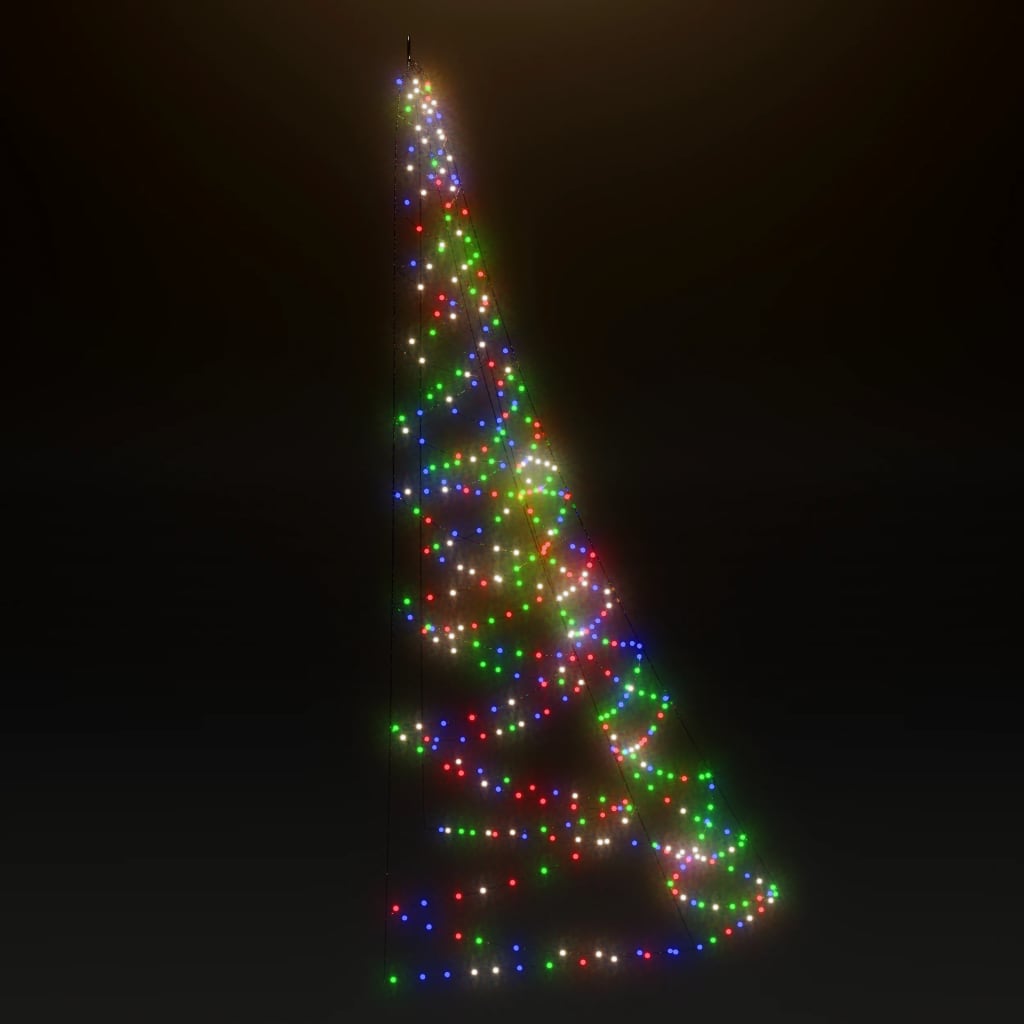 vidaXL Hängande julgran med metallkrok 720 flerfärgad LED 5 m inne/ute
