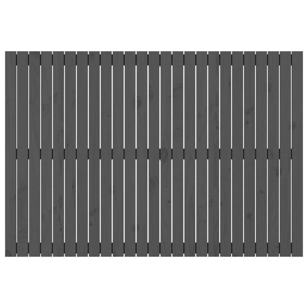 vidaXL Väggmonterad huvudgavel grå 159,5x3x110 cm massiv furu