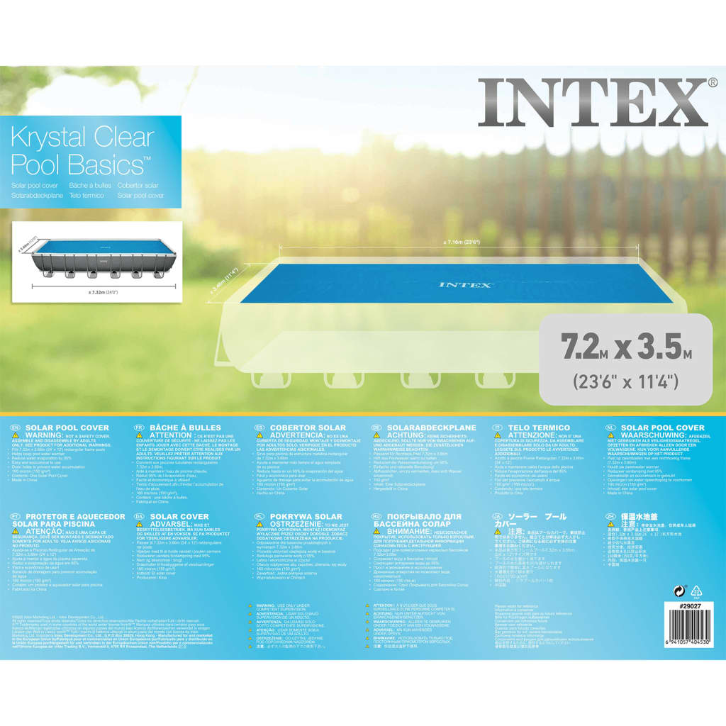 Intex Poolöverdrag solenergi rektangulärt 732x366 cm