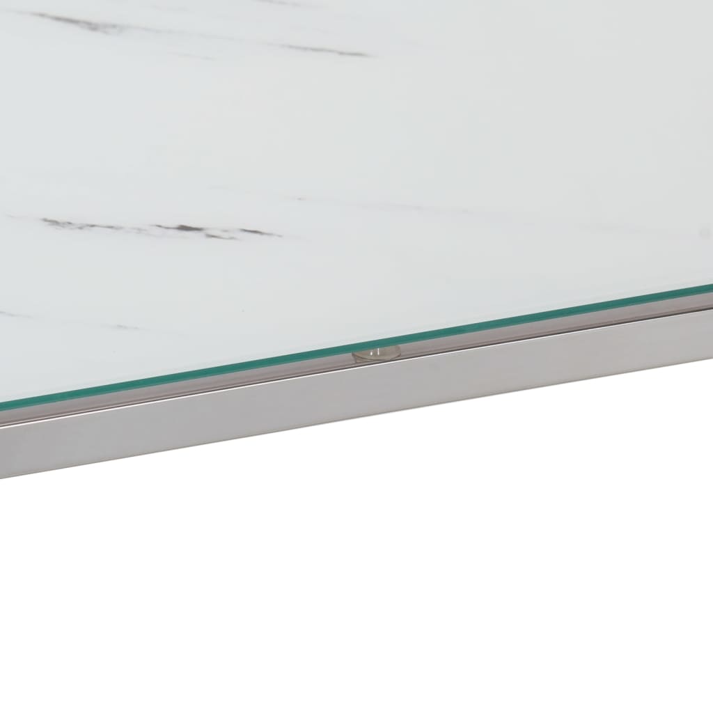 vidaXL Konsolbord silver rostfritt stål och härdat glas