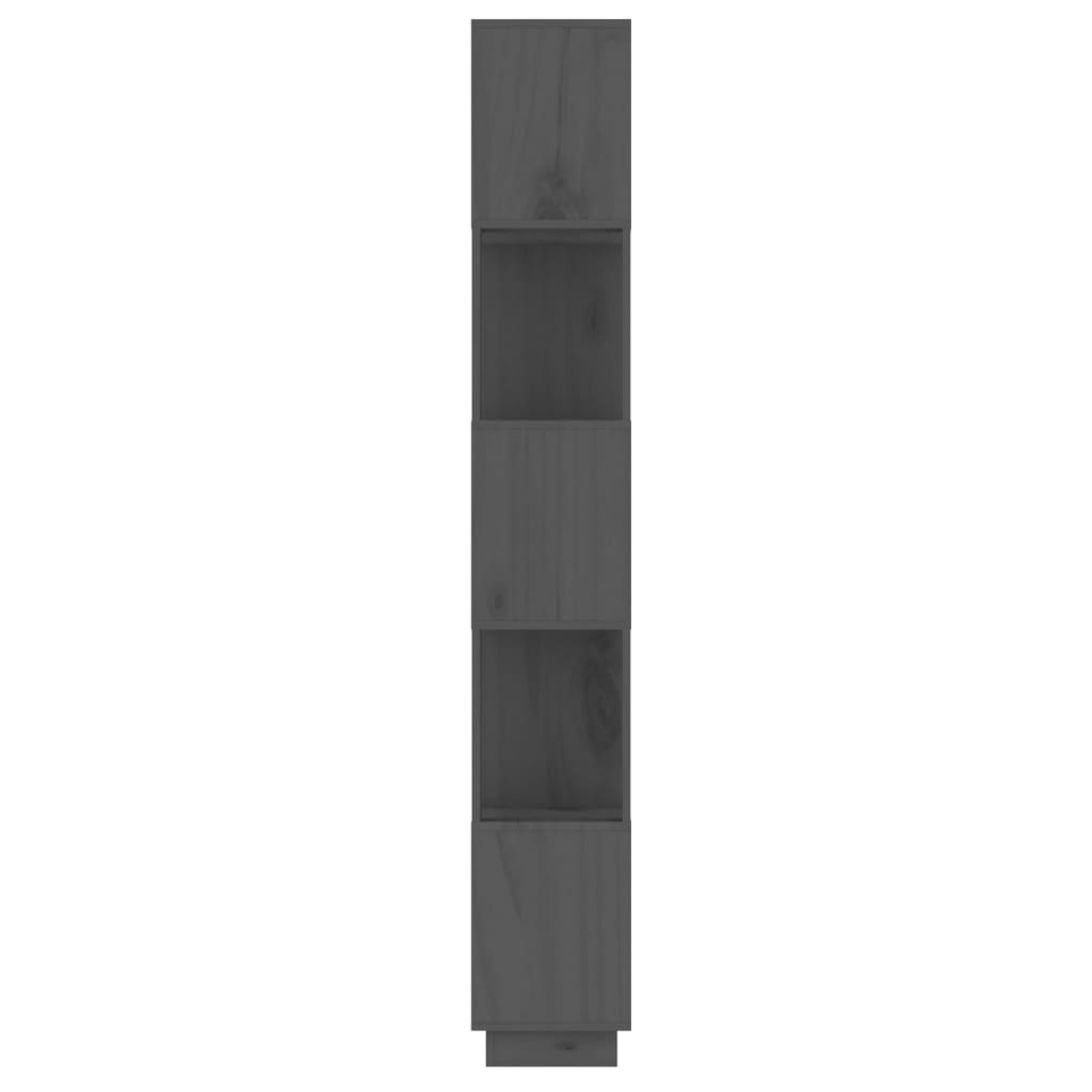 vidaXL Bokhylla/rumsavdelar grå 51x25x163,5 cm massiv furu