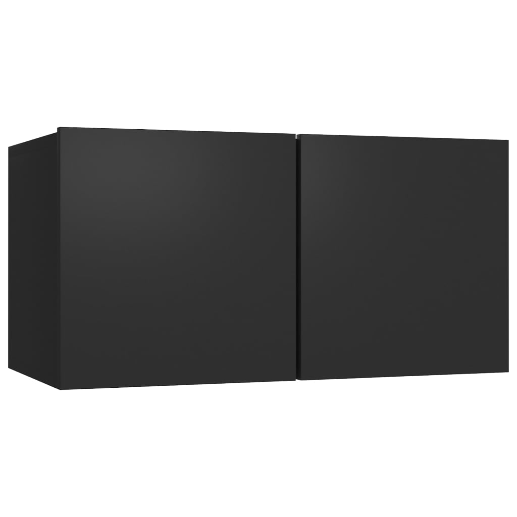 vidaXL TV-skåp 2 delar svart konstruerat trä