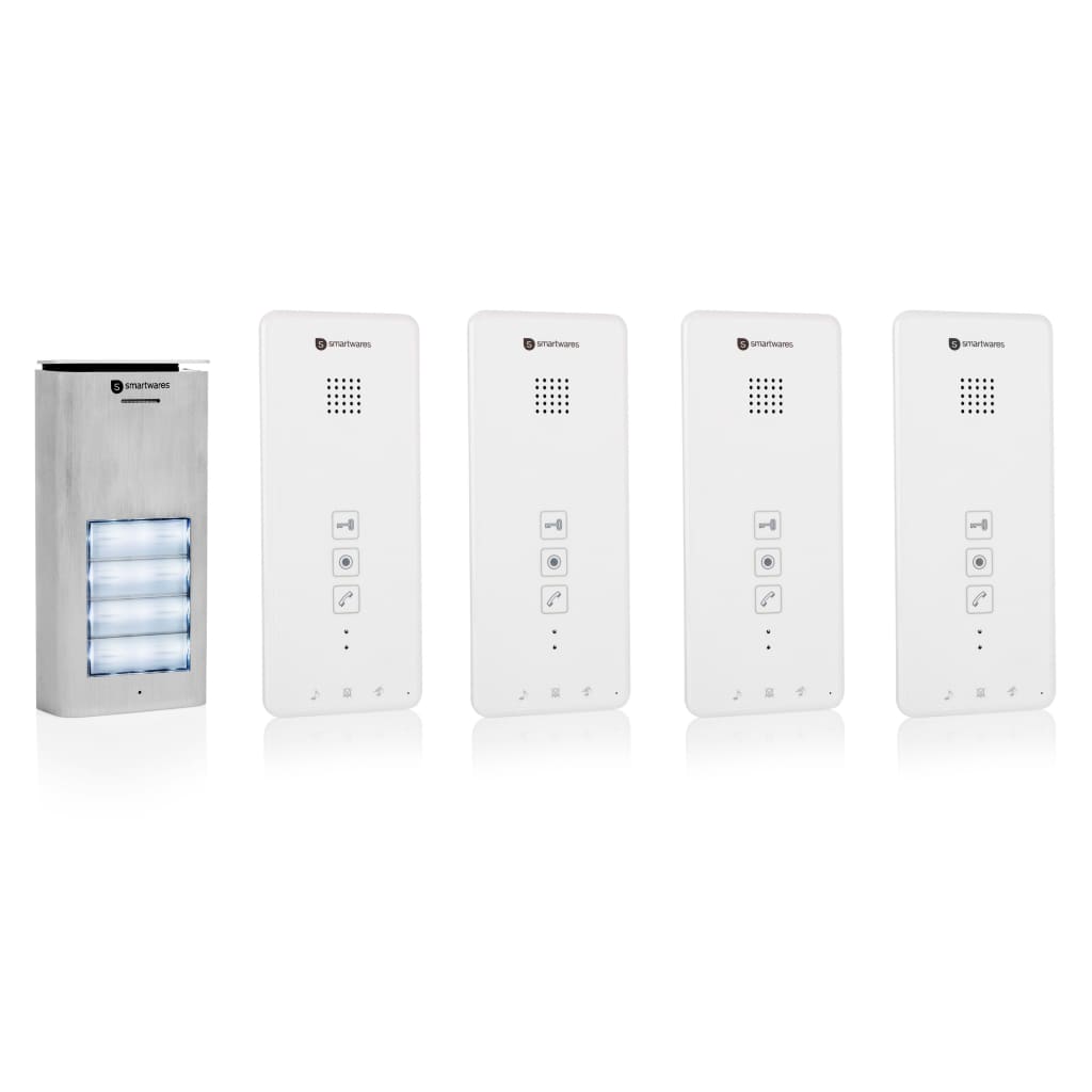Smartwares Porttelefon för 4 lägenheter 20,5x8,6x2,1 cm vit