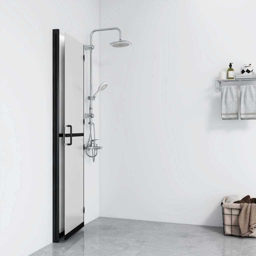 vidaXL Vikbar duschvägg med frostat ESG-glas 120x190 cm