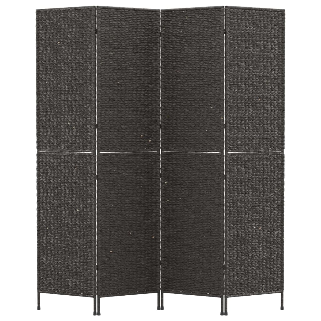 vidaXL Rumsavdelare 4 paneler svart 163x180 cm vattenhyacint