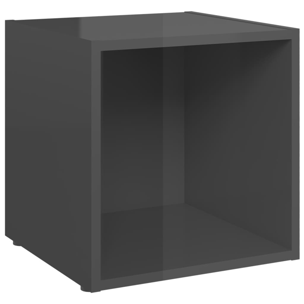vidaXL TV-bänk grå högglans 37x35x37 cm konstruerat trä