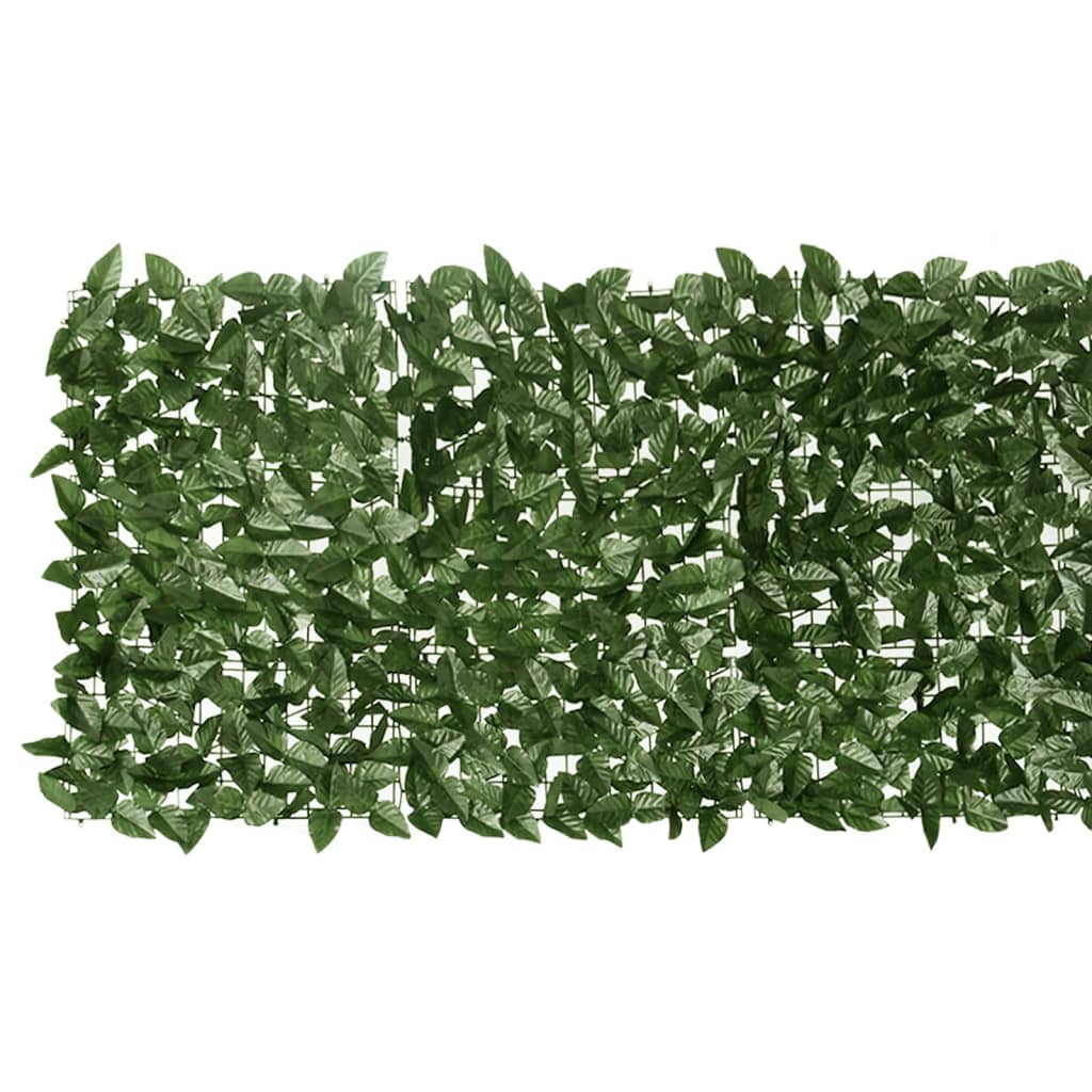 vidaXL Balkongskärm mörkgröna blad 400x75 cm