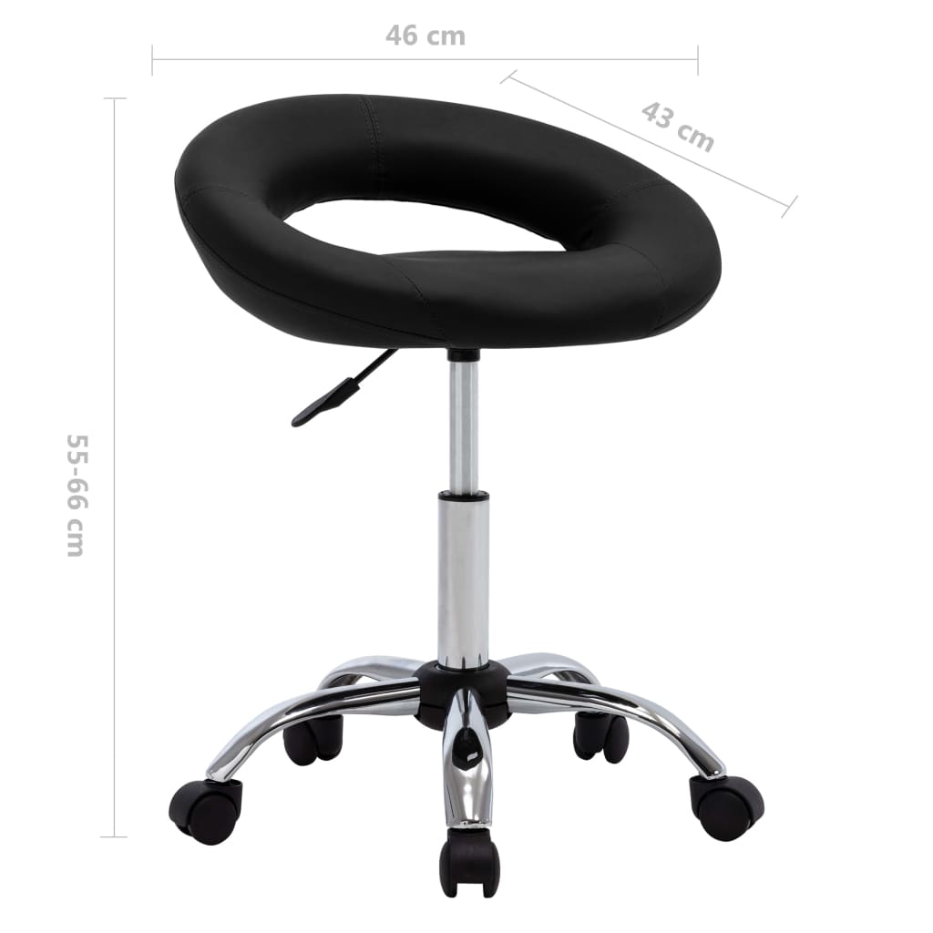 vidaXL Snurrbar stol svart konstläder