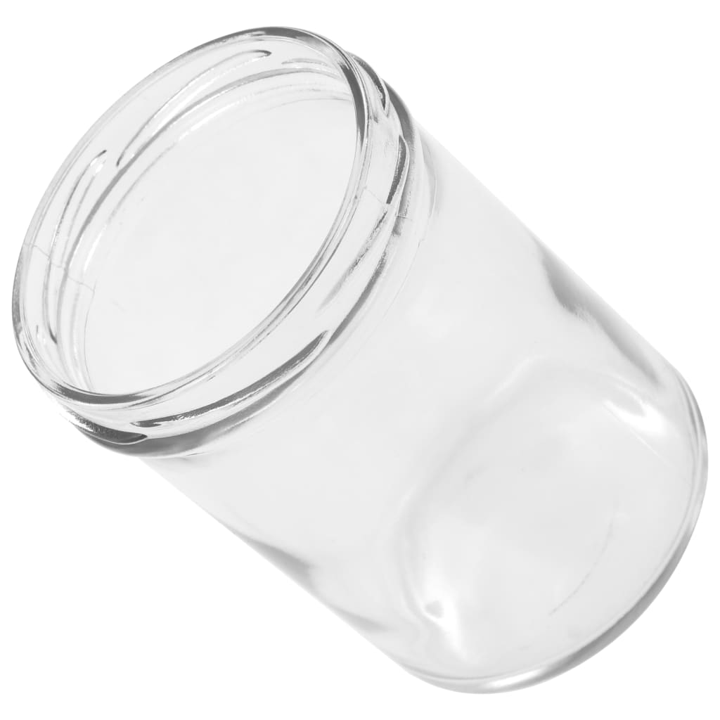 vidaXL Syltburkar i glas med vita och lila lock 48 st 400 ml