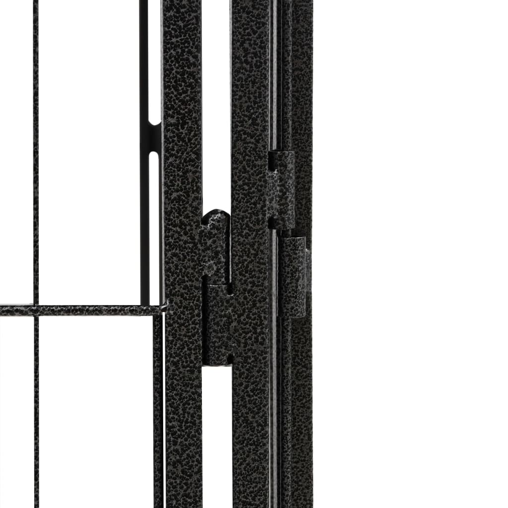 vidaXL Hundbur 4 paneler svart 50x100 cm pulverlackerat stål