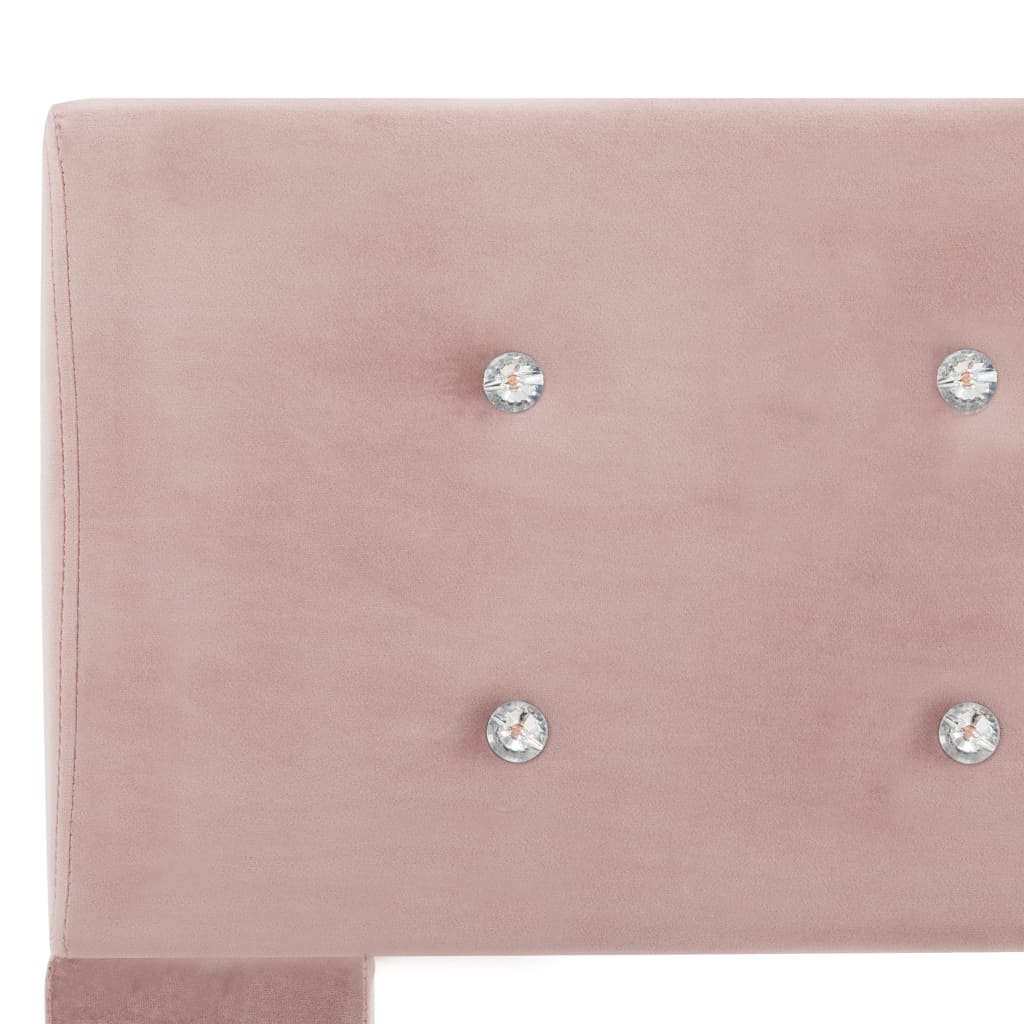 vidaXL Säng med memoryskummadrass rosa sammet 180x200 cm