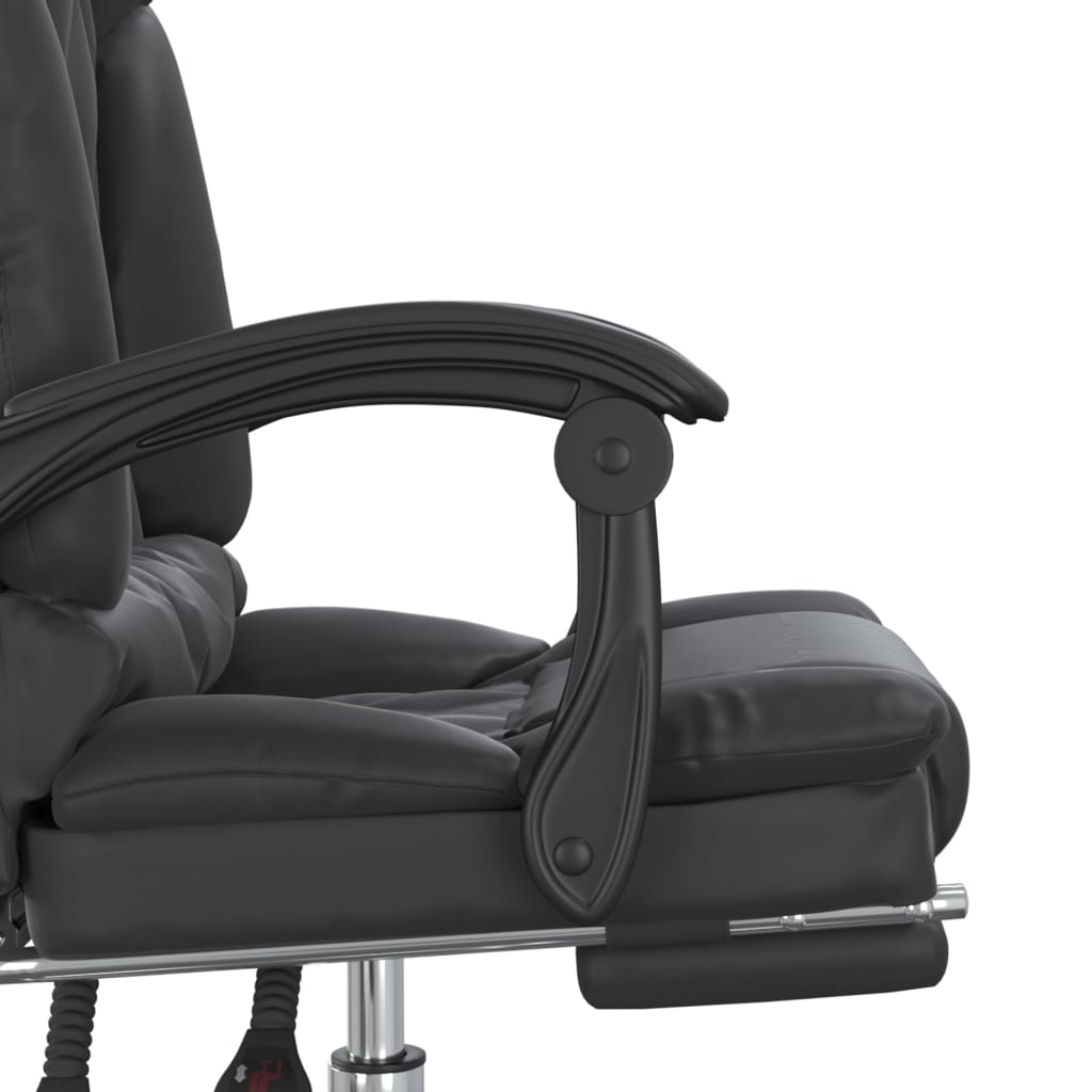 vidaXL Kontorsstol med massage svart konstläder