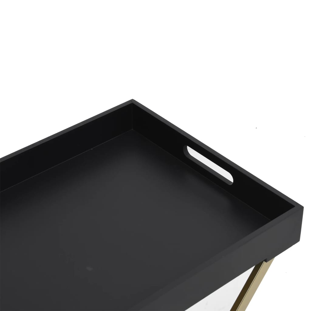 vidaXL Hopfällbart bord guld och svart 48x34x61 cm MDF