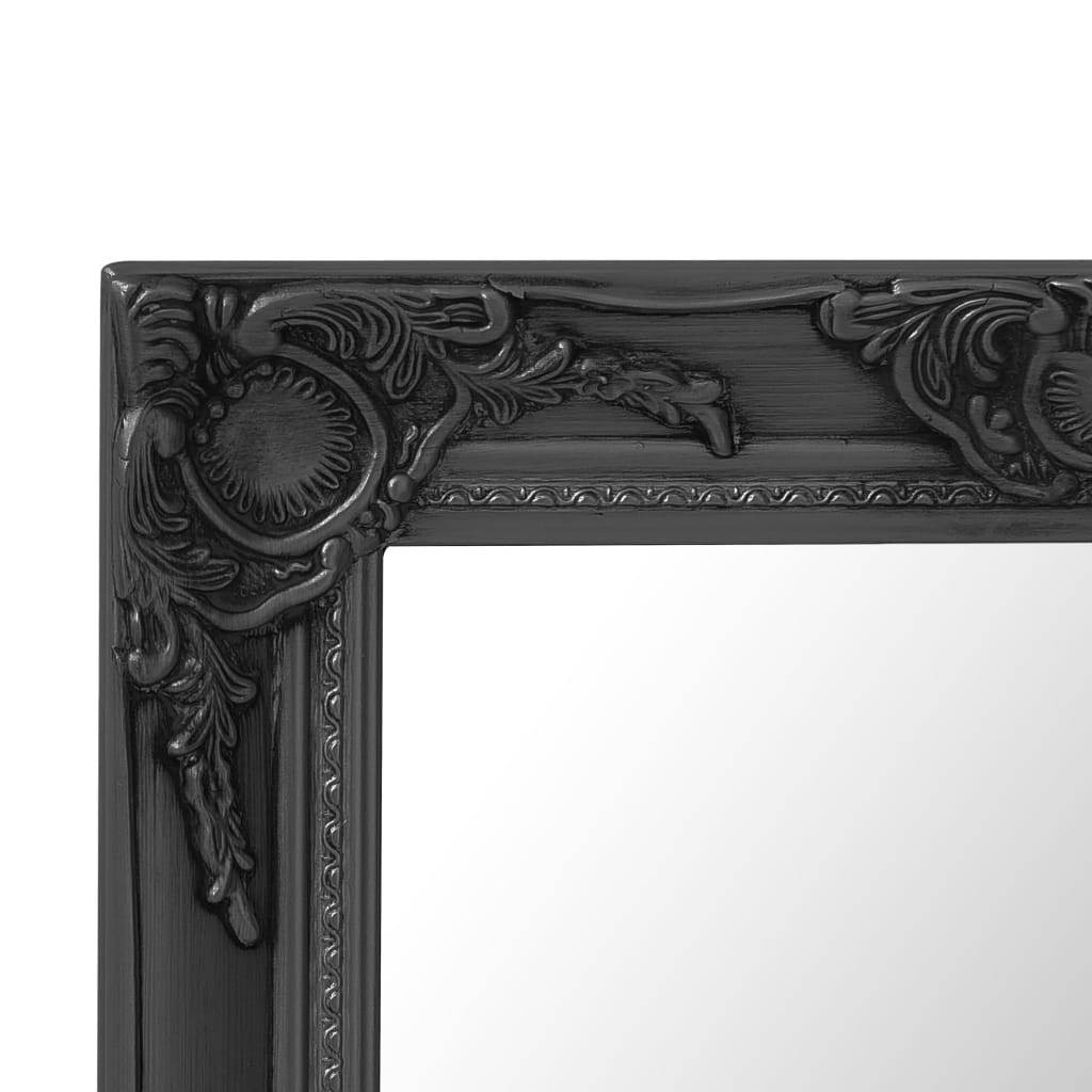 vidaXL Väggspegel barockstil 50x50 cm svart