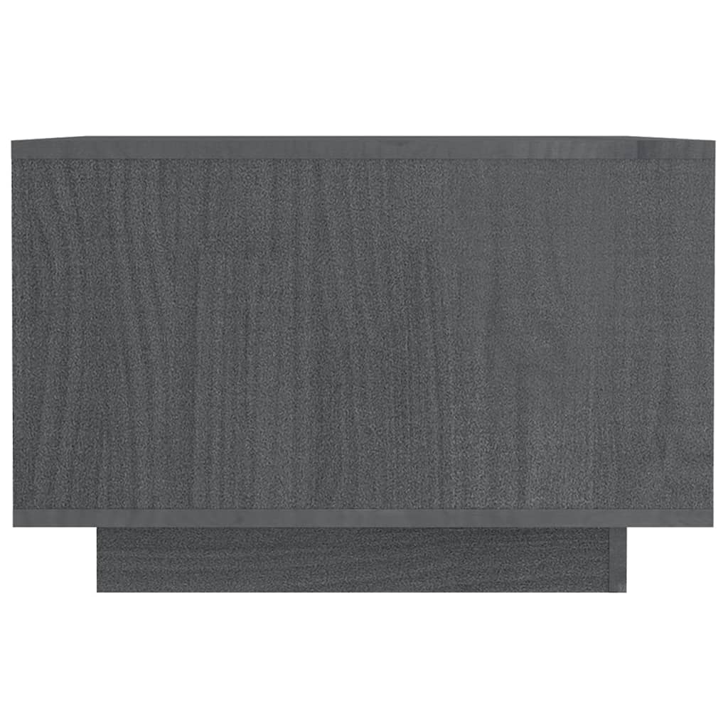 vidaXL Soffbord grå 50x50x33,5 cm massiv furu