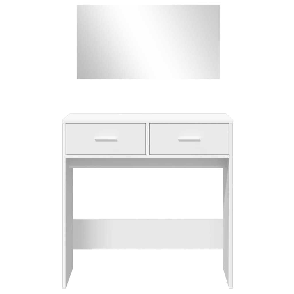 vidaXL Sminkbord med spegel vit 80x39x80 cm