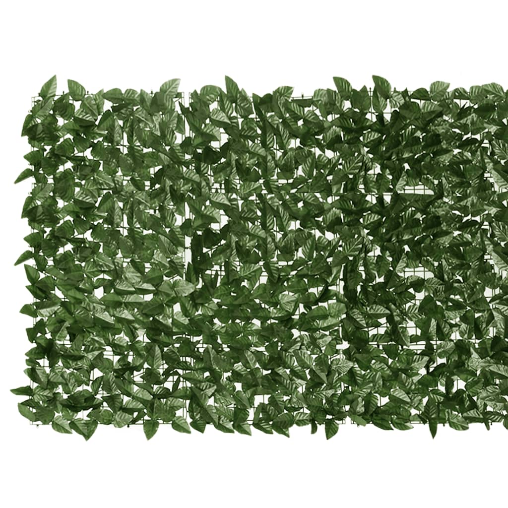vidaXL Balkongskärm mörkgröna blad 200x100 cm
