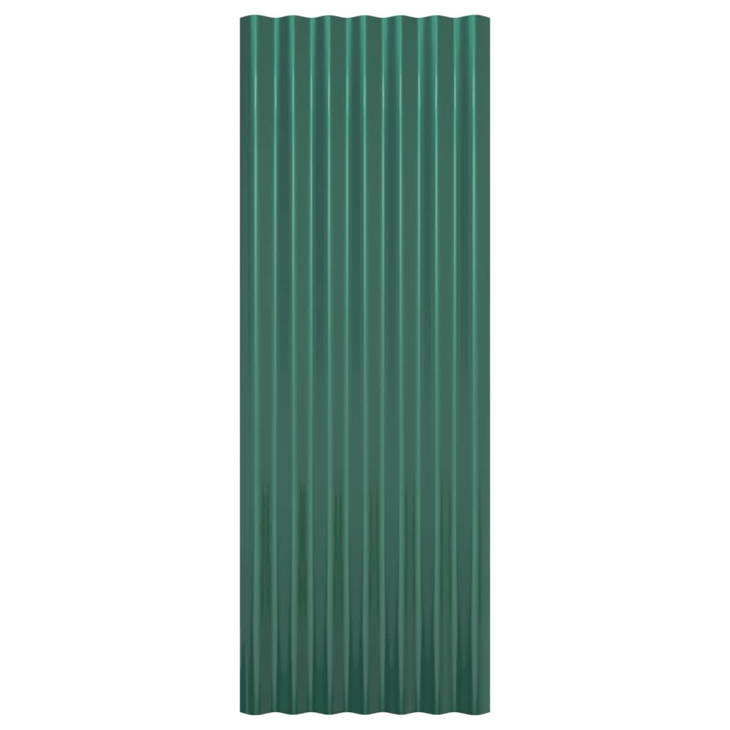 vidaXL Takplåt 12 st pulverlackerat stål grön 100x36 cm