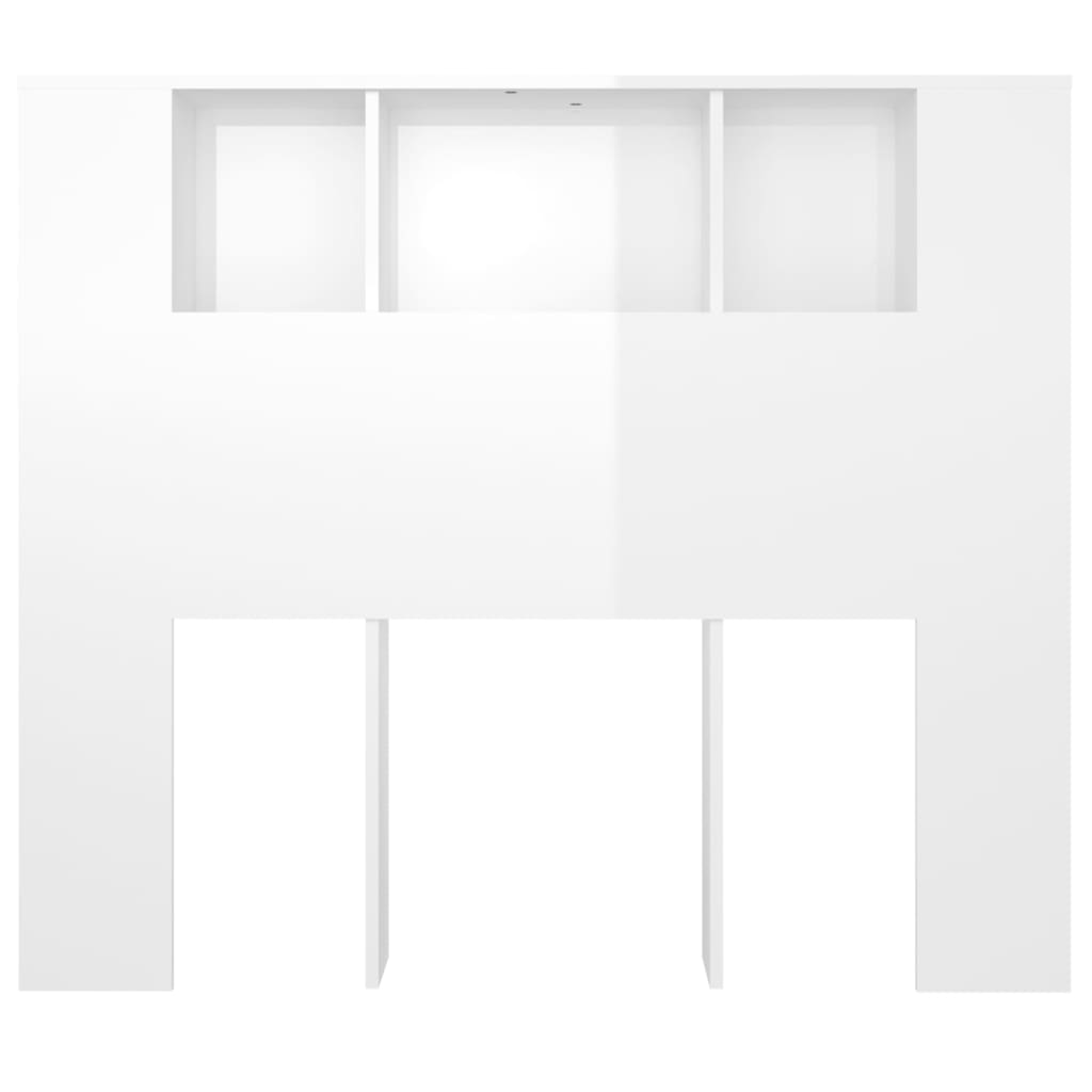 vidaXL Sänggavel med förvaring vit högglans 120x18,5x102,5 cm