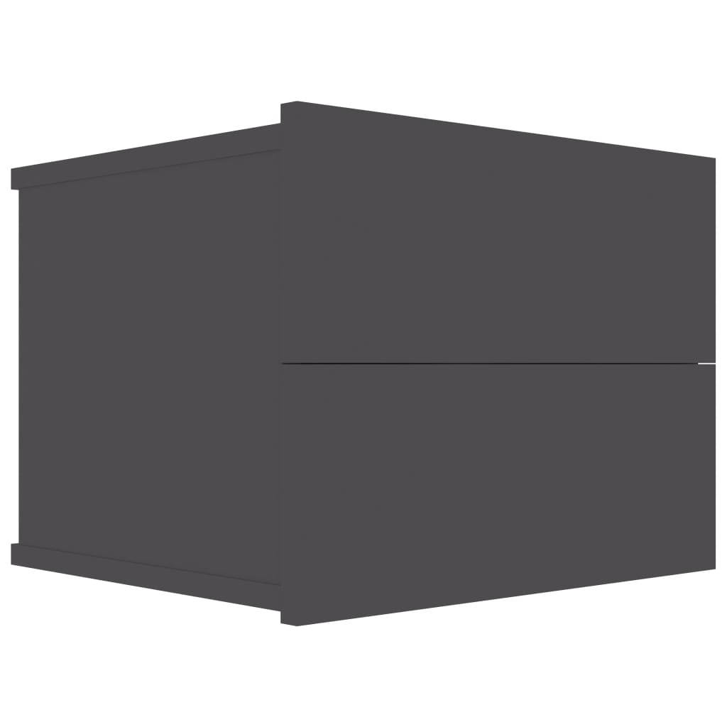 vidaXL Sängbord 2 st grå 40x30x30 cm spånskiva