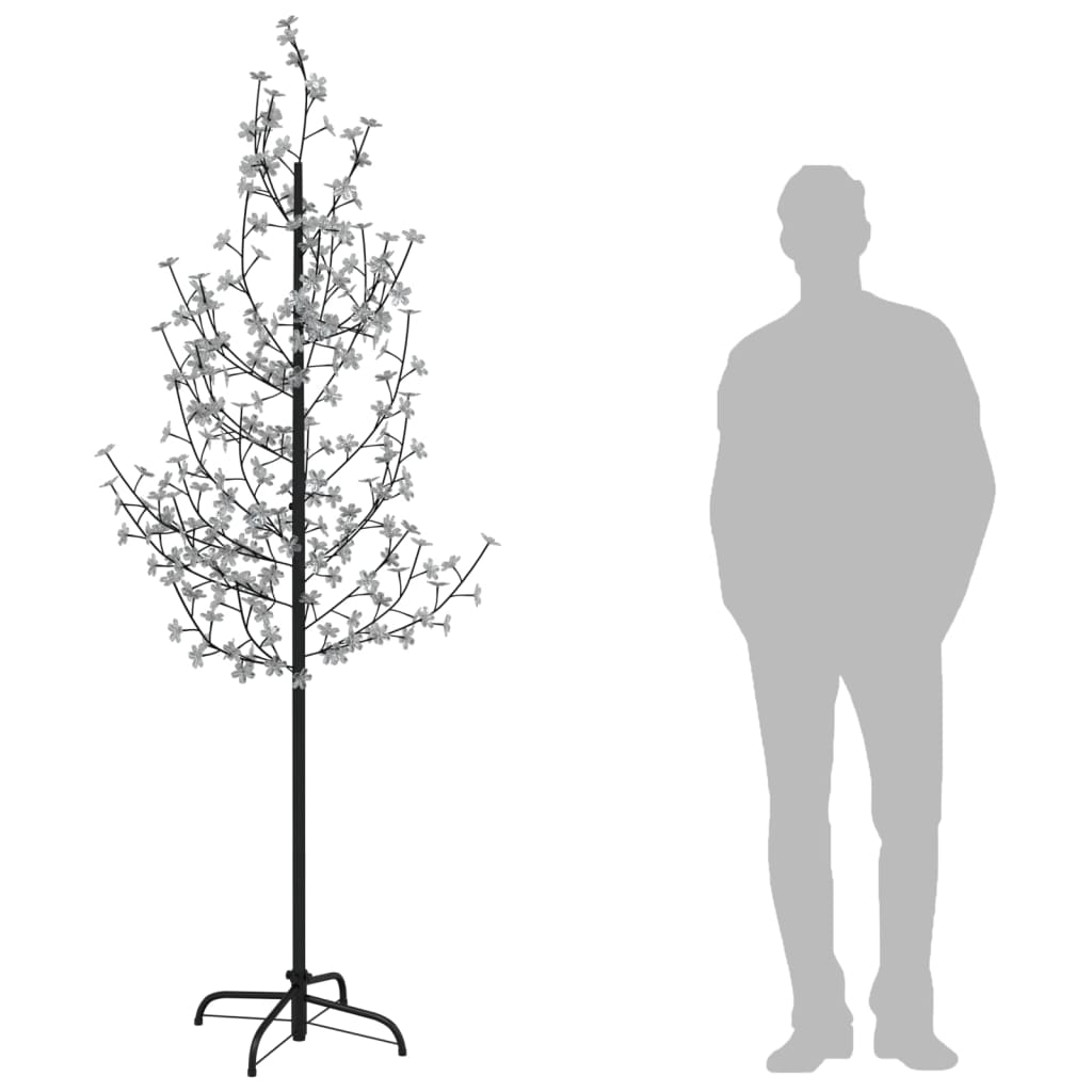 vidaXL Körsbärsträd med LED varmvit 220 lysdioder 220 cm