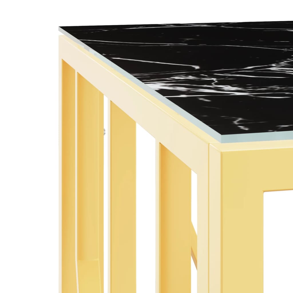 vidaXL Soffbord guld 50x50x50 cm rostfritt stål och glas