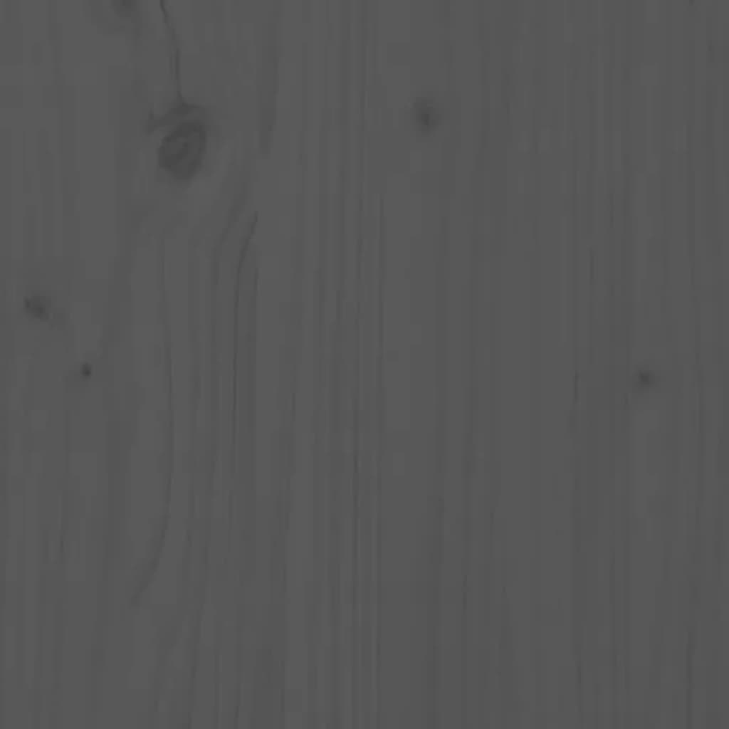 vidaXL Sängram LED grå 135x190 cm massivt trä