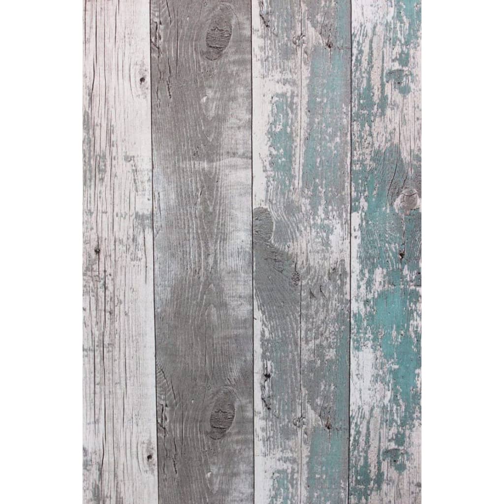 Tophic Tapet Wooden Planks mörkgrå och blå