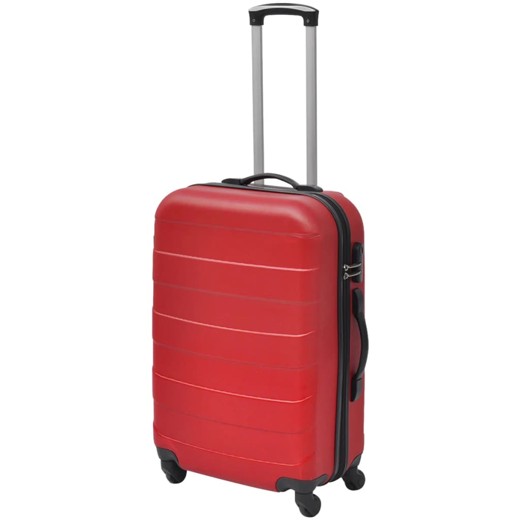 vidaXL Hårda resväskor på hjul 3 st röd 45,5/55/66 cm