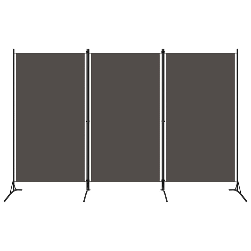 vidaXL Rumsavdelare 3 paneler antracit 260x180 cm