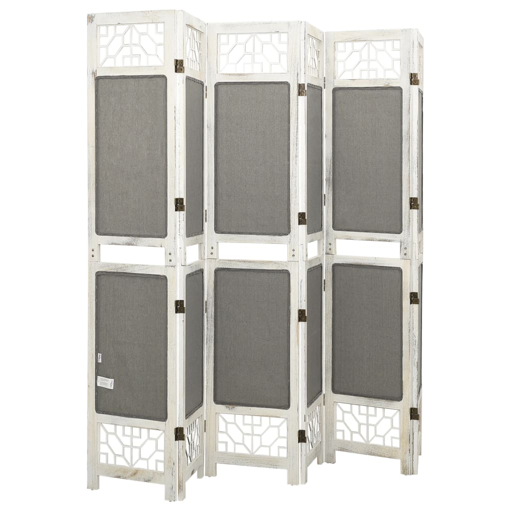 vidaXL Rumsavdelare 6 paneler grå 210x165 cm tyg