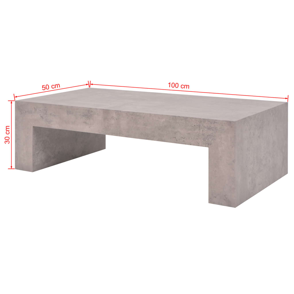 vidaXL Soffbord betongutseende 100x50x30 cm