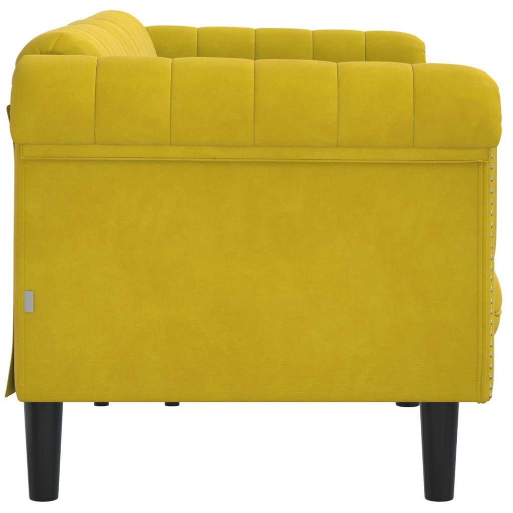 vidaXL Soffa 3-sits gul sammet
