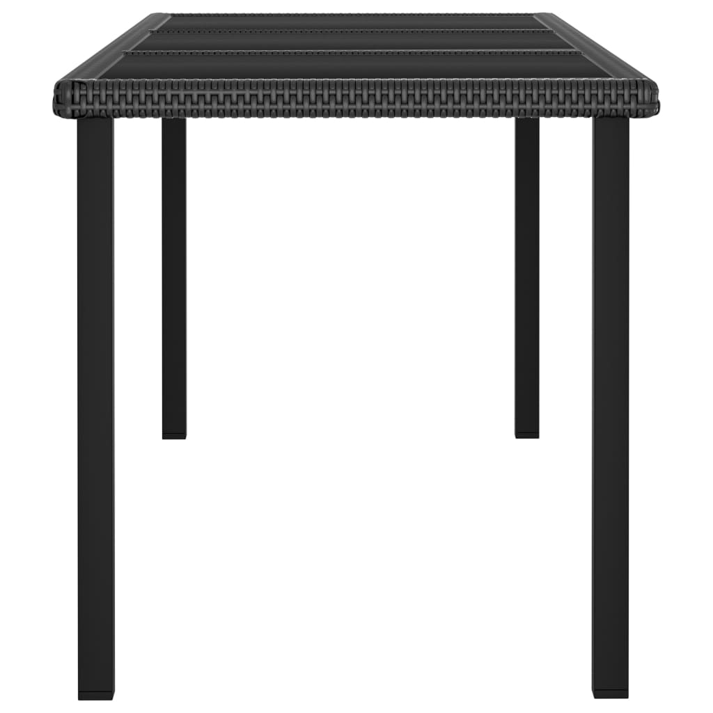vidaXL Trädgårdsbord svart 180x70x73 cm konstrotting