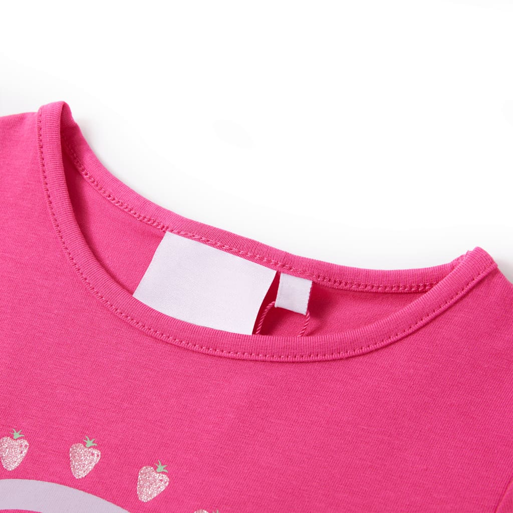 T-shirt för barn mörk rosa 92